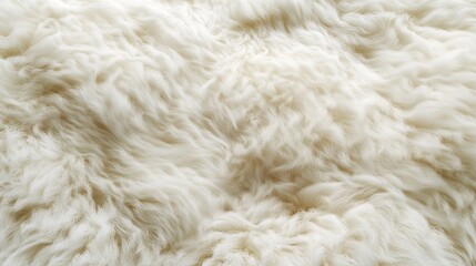 Soft white fluffy fur texture in close-up shot. Plush fabric with smooth and cozy surface, ideal for home decor and wallpaper design.