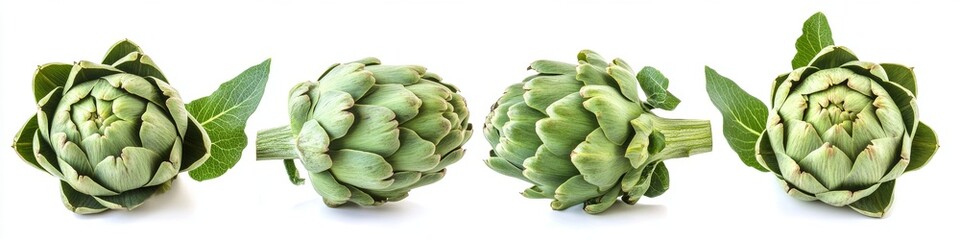 Fototapeta premium Fresh, Vibrant Artichoke Heads