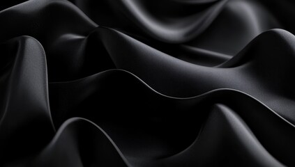 Fototapeta premium Dark, flowing, rich fabric drapes. Detailed, smooth, elegant folds