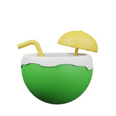 3D Coconut Drink Icon
