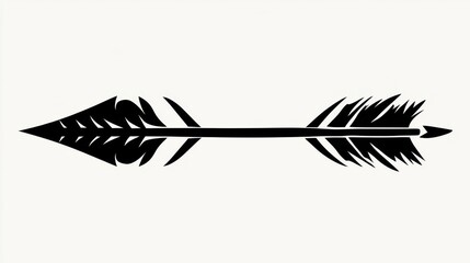 Graphic tribal arrow design on white backdrop for creative projects and native american inspired themes with minimalist style