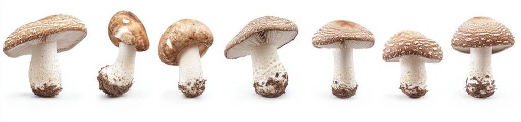 Fototapeta premium Fresh Brown Mushrooms Isolated