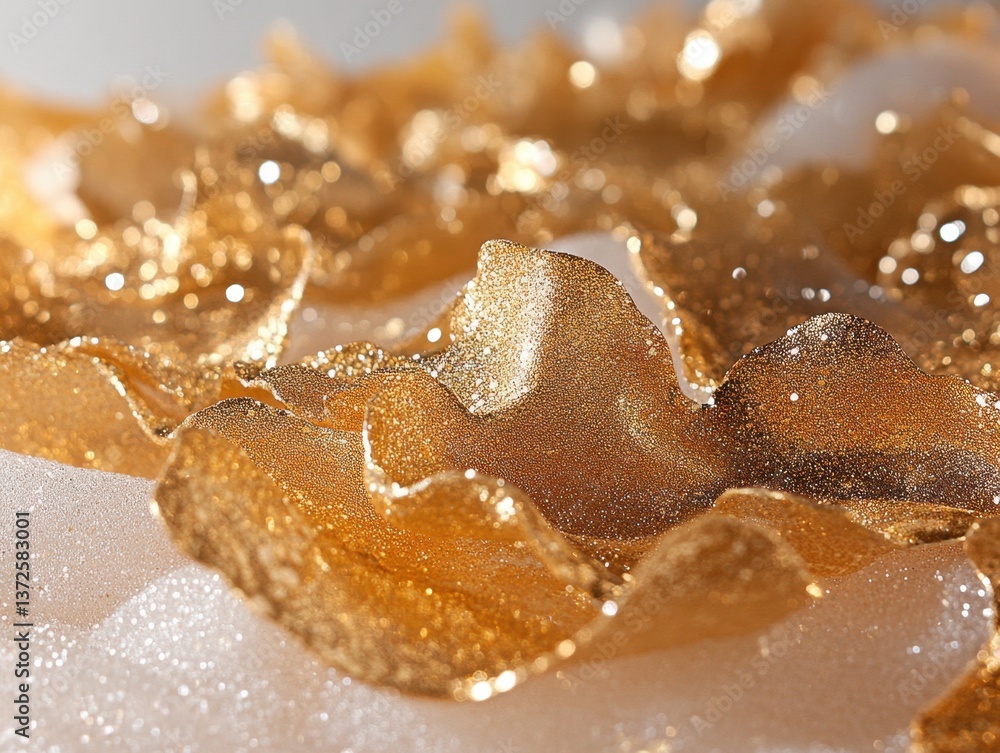 Poster glimmering gold abstract texture on white sand a luxurious and elegant design with sparkling details