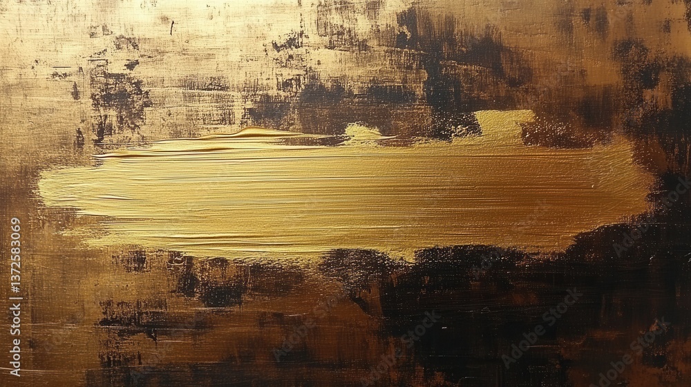 Poster abstract golden horizon on dark textured background modern artistic expressionist design element