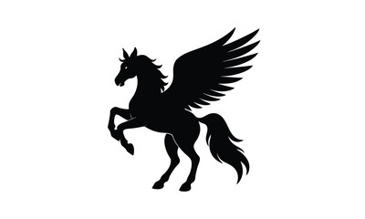 Winged Horse Black Mythical Creature