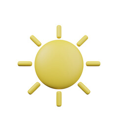 3D Bright Sun Icon – Warm Summer Weather Symbol