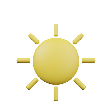 3D Bright Sun Icon &ndash; Warm Summer Weather Symbol