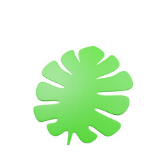3D Tropical Leaf Icon – Exotic Greenery and Summer Vibes
