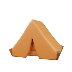 3D Camping Tent Icon – Outdoor Adventure and Summer Camping"