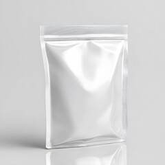  White Stand-Up Pouch for Food Packaging mockup, Durable Mylar Storage Bag with Zipper, High-Quality Airtight Packaging Solution for Various Products