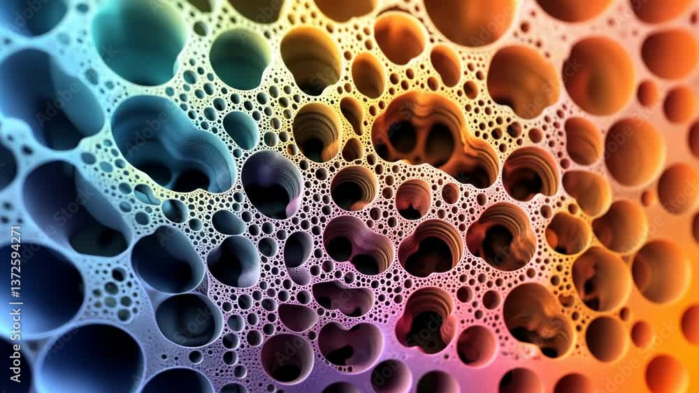 Poster colorful abstract bubbles create mesmerizing patterns and textures in a vibrant, surreal landscape r