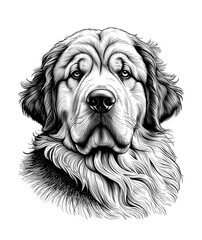 Labrador Retriever, vintage illustration
