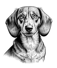 dachshund, vintage illustration