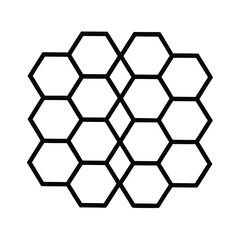 Abstract Honeycomb Pattern Hexagon Geometry, Black Lines, White Background
