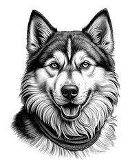 Husky, vintage illustration