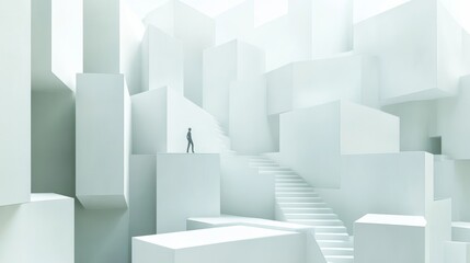 Fototapeta premium a 2-dimensional simple illustration with large blocks mostly white 