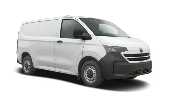 VW T7 Transporter van isolated on transparent background. PNG
