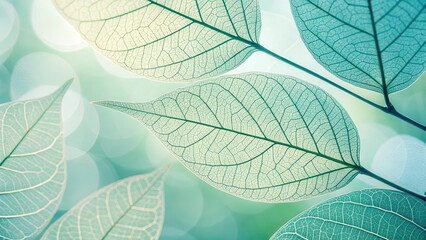 Environmental awareness day concept. Delicate leaves with intricate patterns against a soft, blurred background.