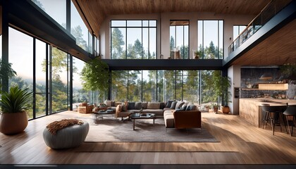 Modern Industrial Loft with Rustic Charm and Panoramic Views