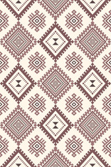 Fototapeta premium Ancient echoes Aztec geometric abstract seamless pattern southwest Navajo Native American tribal ethnic modern colorful for textile printing