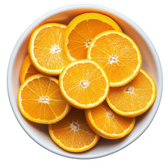 Fototapeta premium Bowl of orange slices juicy citrus fruit healthy snack vibrant isolated on transparent background