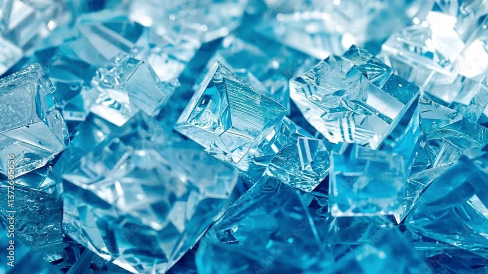 Aufkleber close up of vibrant blue crystals sparkling texture and intricate facets reflecting light, creating 