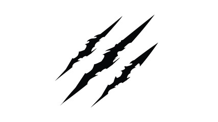 Grunge claw mark. Tiger scratch. Isolated scratch on the white background.