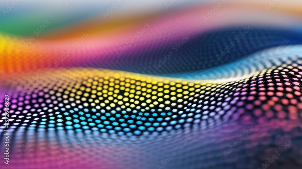 Aufkleber abstract background with colorful, wavy pattern of small dots. the image features vibrant hues of pi