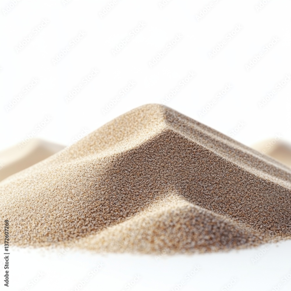 Poster minimalist sand dune formation on white backdrop capturing tranquility and simplicity in a studio sh