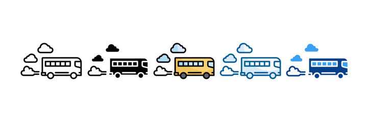 Traffic Pollution Icon Set Multiple Style Collection