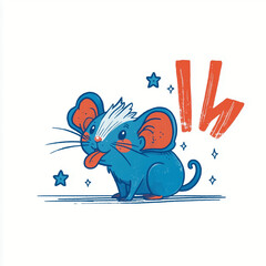 Charming Minimalist Dumbo Rat Illustration
