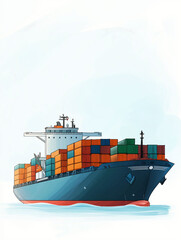 Commercial Cargo Vessel on the Ocean