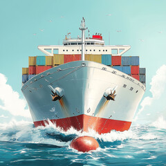 Joyful Adventure with a Giant Cargo Ship