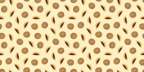 cookie seamless pattern background. Cartoon illustration of Cookies. biscuits illustration. chocolate chips pattern background.