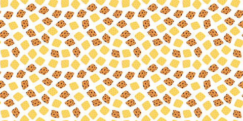 cookie seamless pattern background. Cartoon illustration of Cookies. biscuits illustration. chocolate chips pattern background.