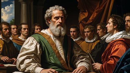 Fototapeta premium Wise Philosopher in Deep Thought