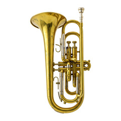 Fototapeta premium Antique Brass Alto Horn Musical Instrument Relic