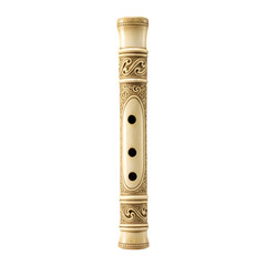 Naklejka premium Ornate Carved Bone Flute Antique Musical Curio