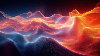 Craft a digital artwork with fluid lines mimicking seismic activity, using a CG 3D approach for a striking abstract piece