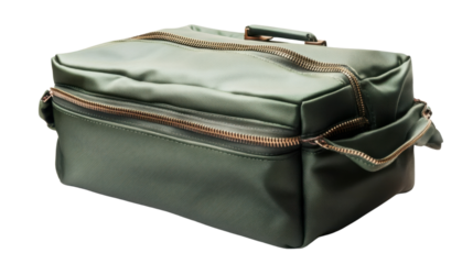 Black leather briefcase isolated on white background