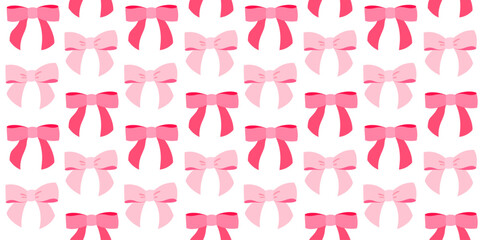 Ribbon bows seamless vector pattern. Bow knots, Cute gift bows background