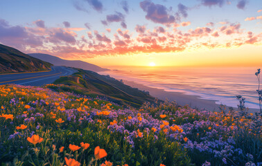 Obraz premium sunset in the mountains