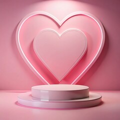 pink heart in a glass