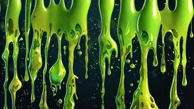 Dripping Slime: An Abstract Green Goo Illustration
