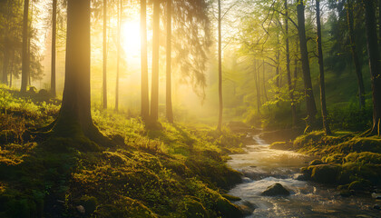 Obraz premium morning in the forest