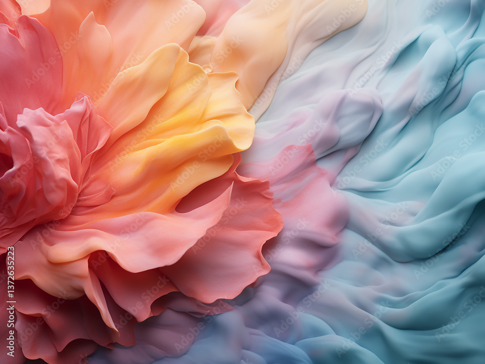 Poster soft blending of subtle paints creating a gentle calm mood and conveying peace