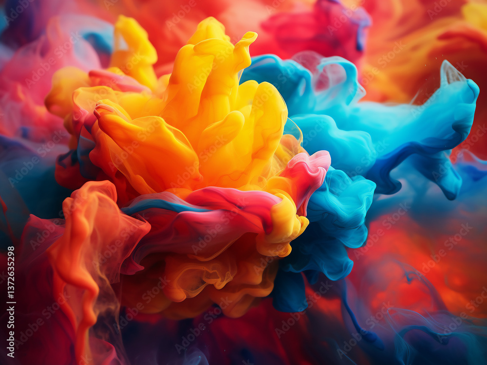Aufkleber active color interaction with paints meeting and creating exciting new hues