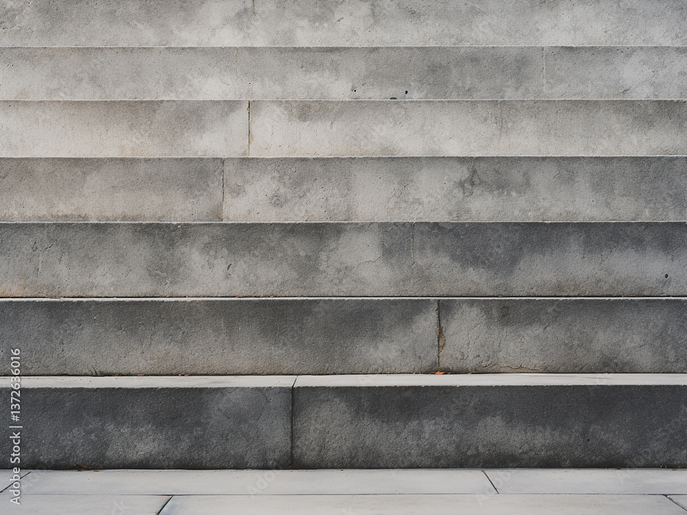 Poster worn concrete step surface shows smooth use providing clear access for easy navigation