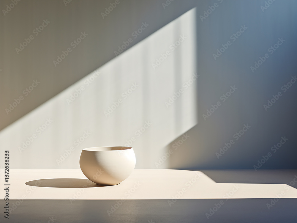Aufkleber contemporary forms showing shadows with elegant control of minimalist light wrapping shapes