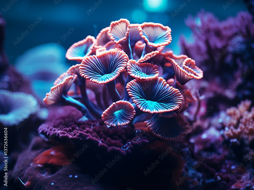 Poster coral competition for space with slow survival showing adaptation and determination in action